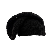 Arkyve Shadow Moss Crochet Sock Hat Black