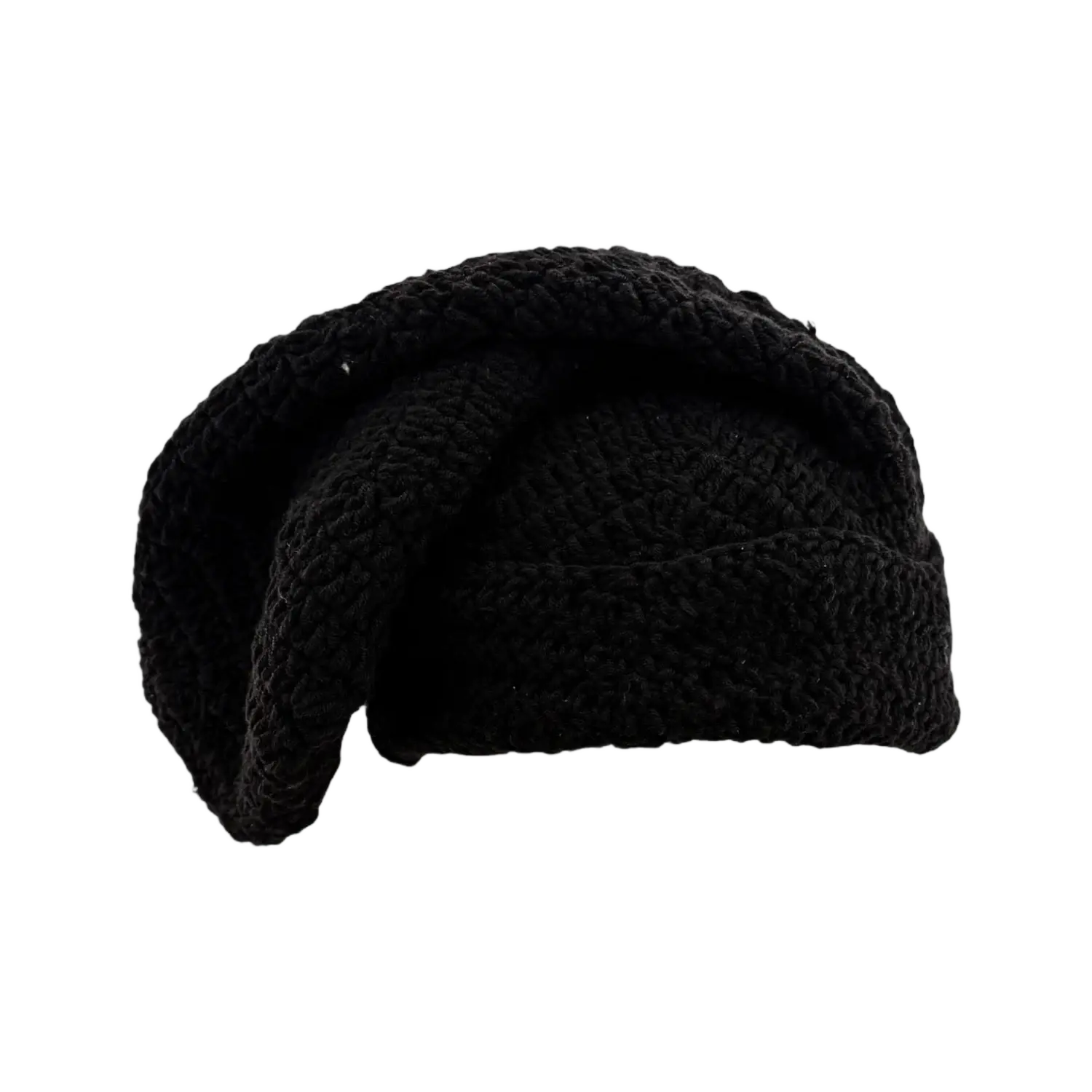 Arkyve Shadow Moss Crochet Sock Hat Black