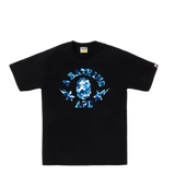 BAPE ABC Camo Sta College Tee Black/Blue