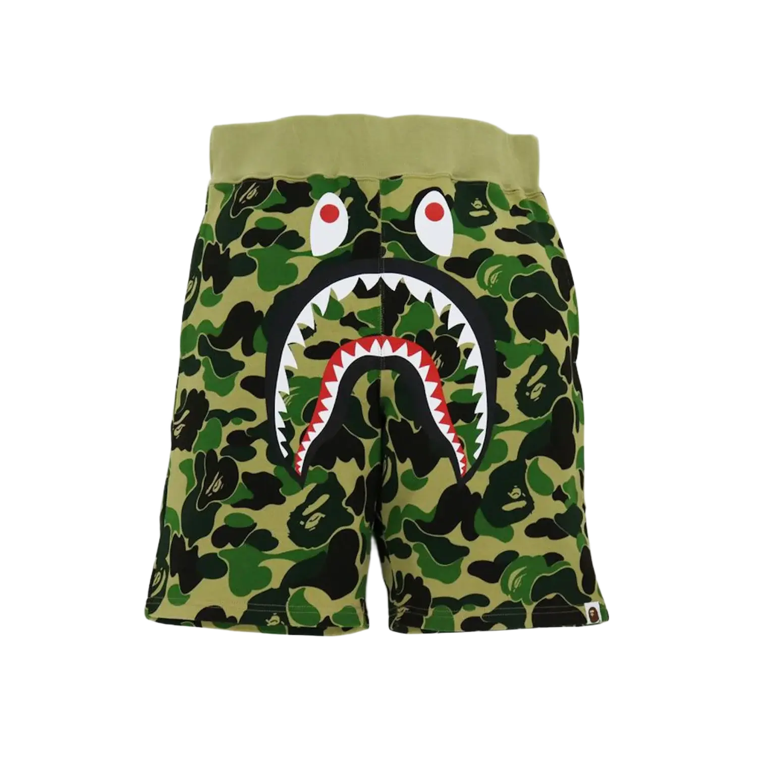 BAPE Big ABC Camo Shark Sweat Shorts Green
