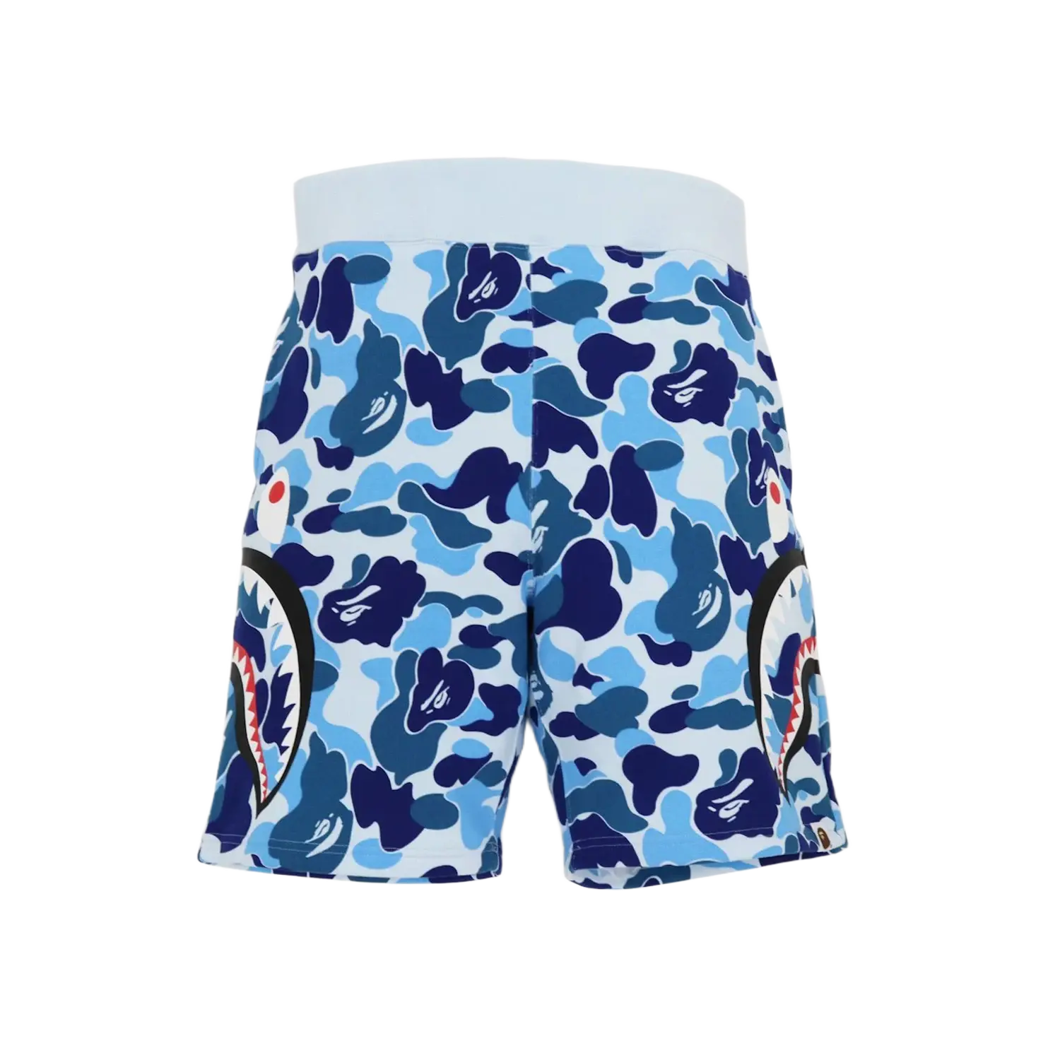BAPE Big ABC Camo Side Shark Sweat Shorts Blue