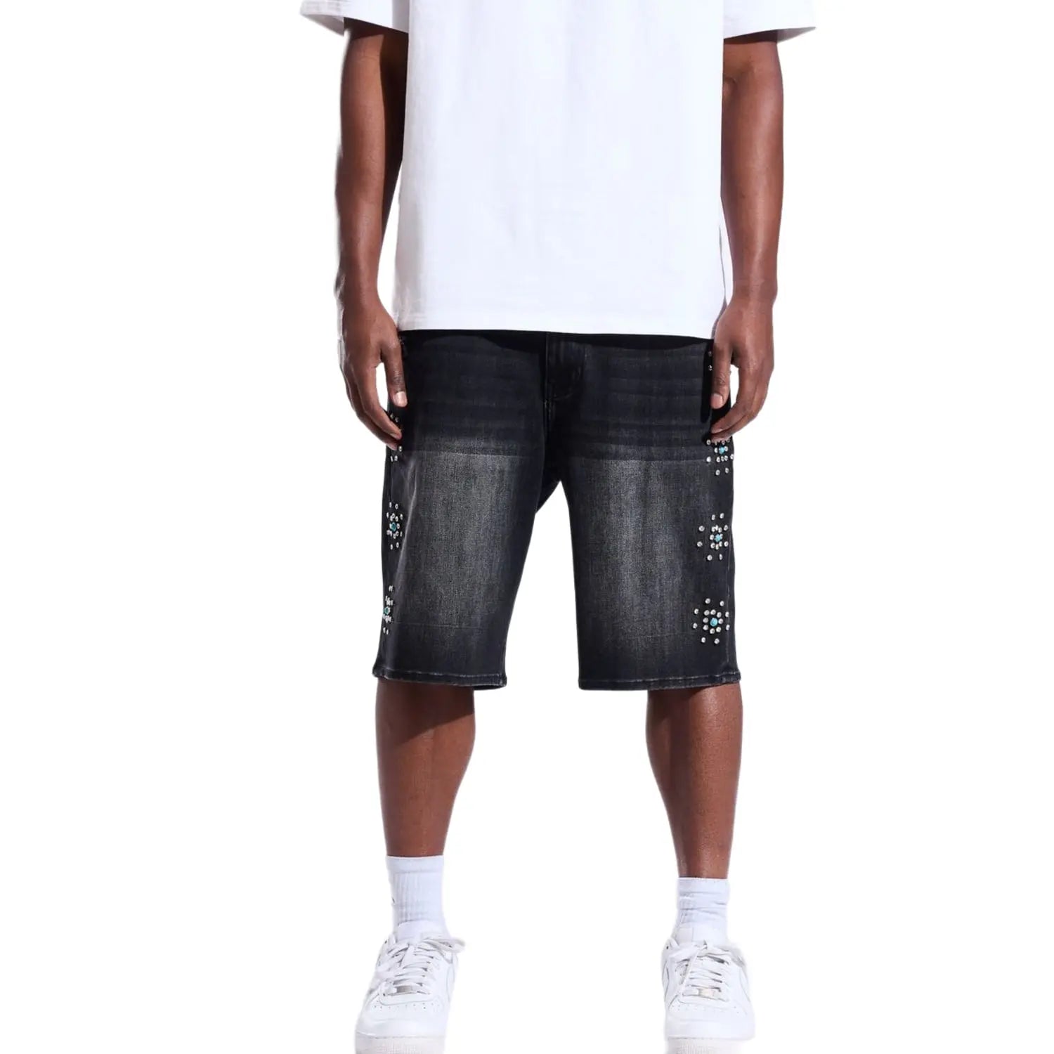 Crysp Denim Diamond Short Black