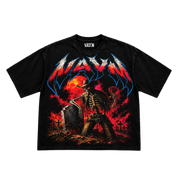 VAYN Dead Roses Drop Crop Tee Black