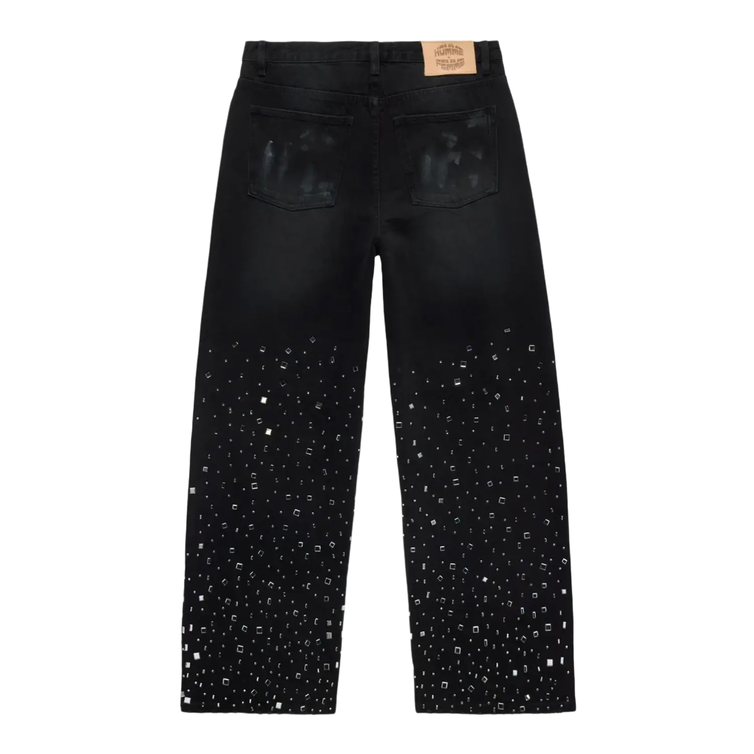 Homme Femme Crushed Ice Denim Black