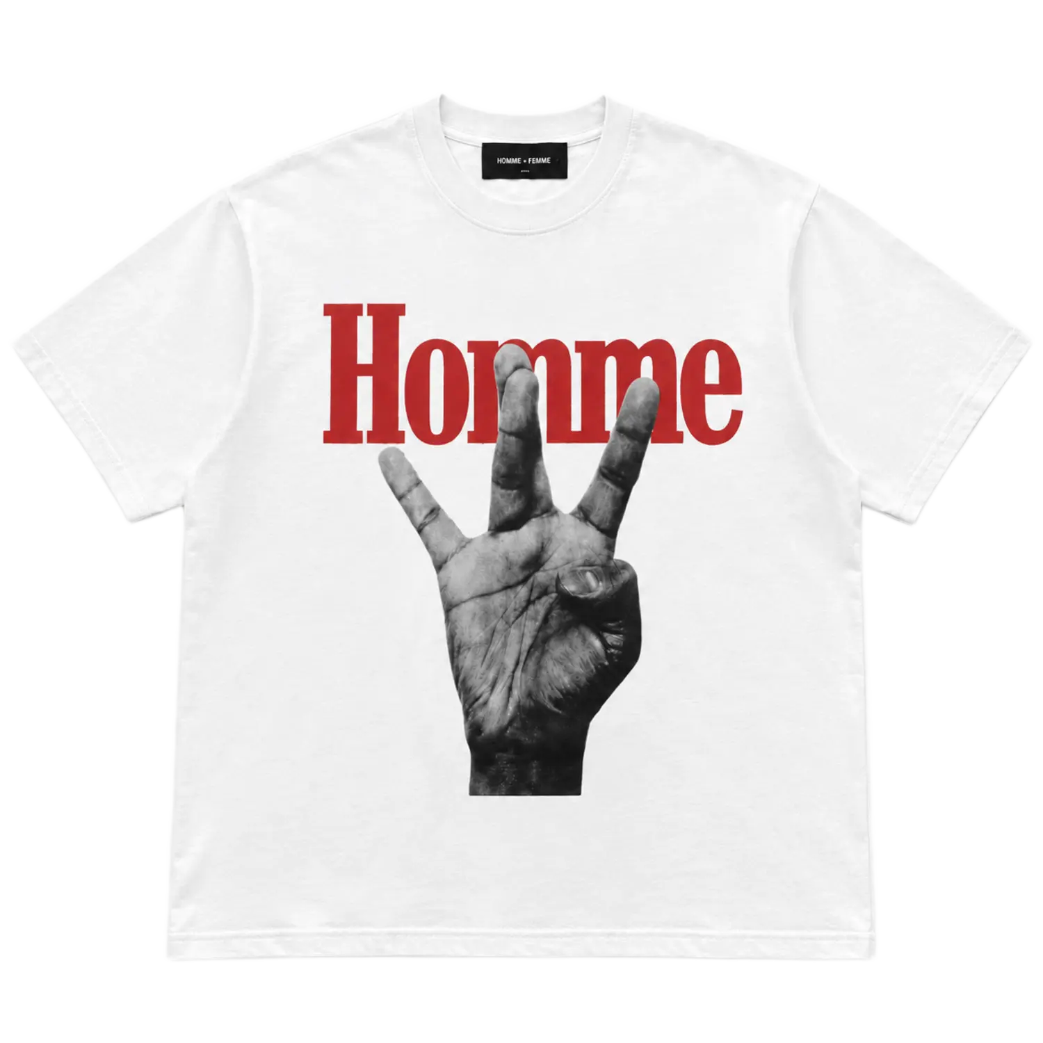 Homme Femme Twisted Fingers Tee White/Red