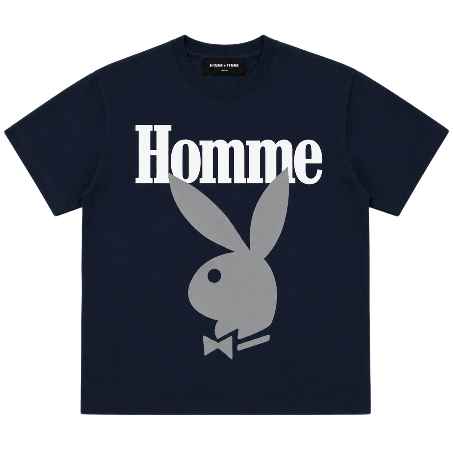 Homme Femme Playboy Tee Navy/White/Grey