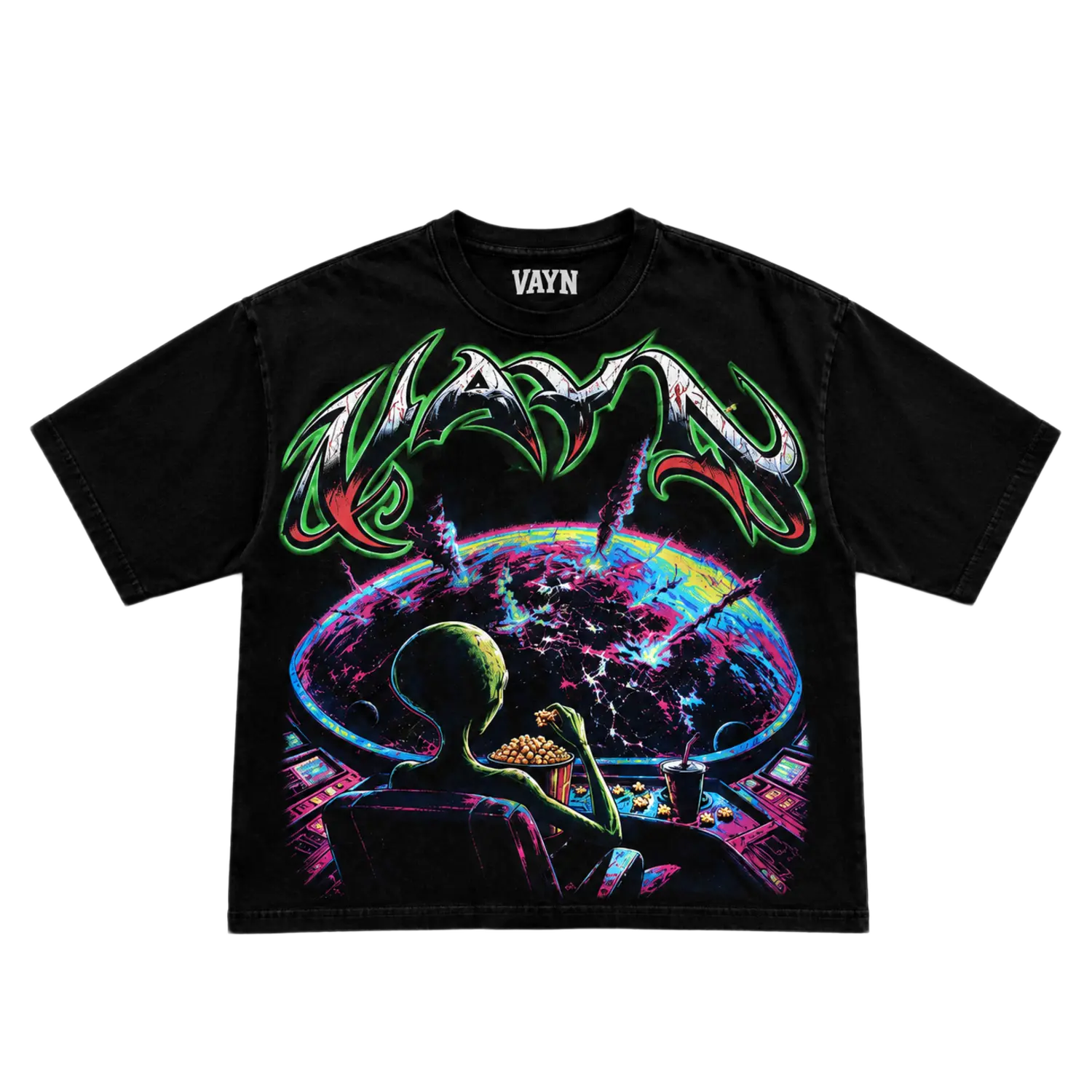VAYN Out Of Orbit Drop Crop Tee Black