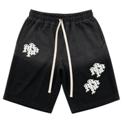 Patch Baggy Oversized Sweatshort Black
