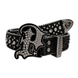 Signature Encrusted Keep it P Belt Black