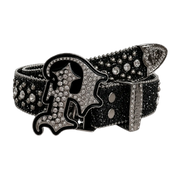 Signature Encrusted Keep it P Belt Black