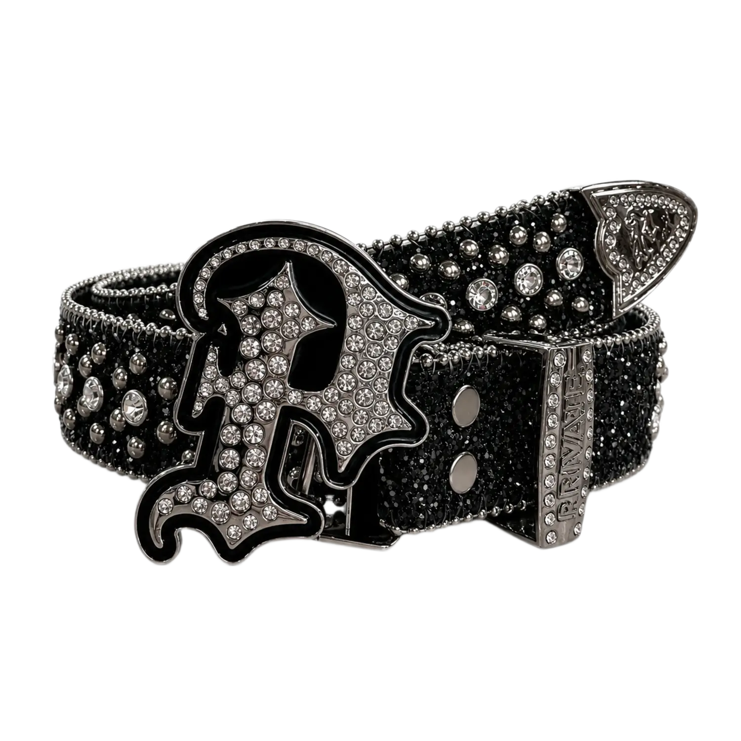 Signature Encrusted Keep it P Belt Black