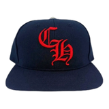 Chrome Hearts CH Silver Button Hat Navy/Red