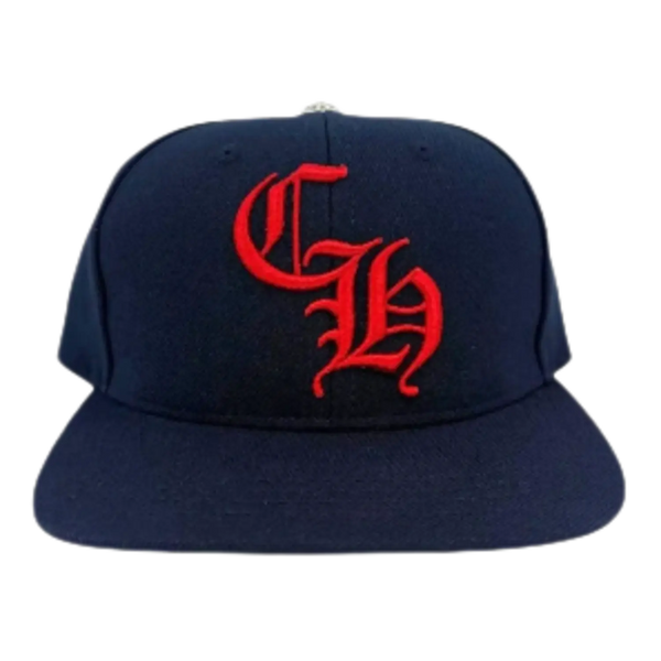 Chrome Hearts CH Silver Button Hat Navy/Red