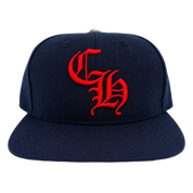 Chrome Hearts CH Silver Button Hat Navy/Red