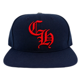 Chrome Hearts CH Silver Button Hat Navy/Red