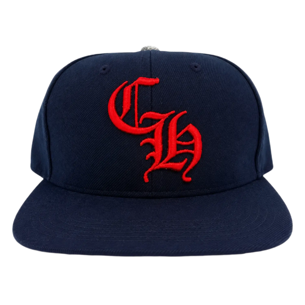 Chrome Hearts CH Silver Button Hat Navy/Red