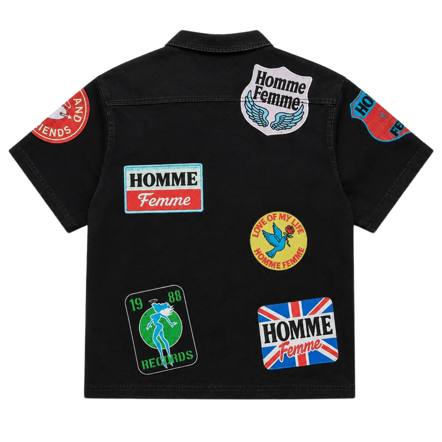 Homme Femme Heartbreak Button Down Black