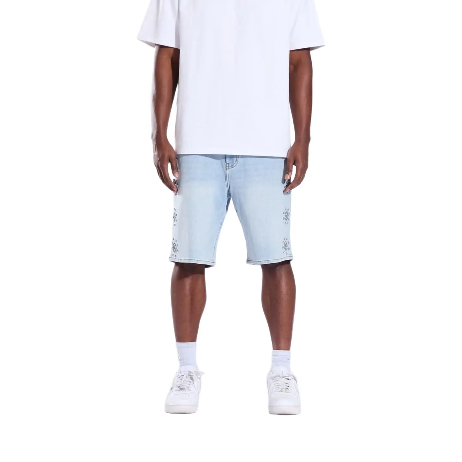 Crysp Denim Diamond Short Blue