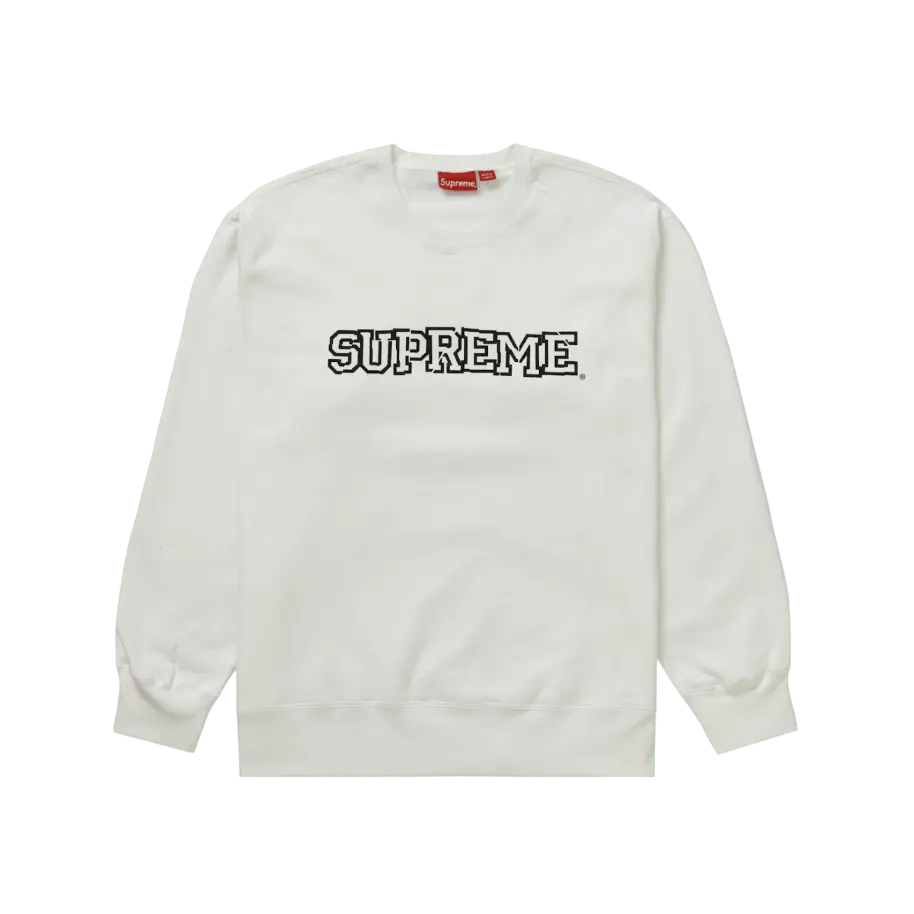 Supreme Shattered Logo Crewneck White