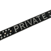 Signature Encrusted PRIVATE Belt Black