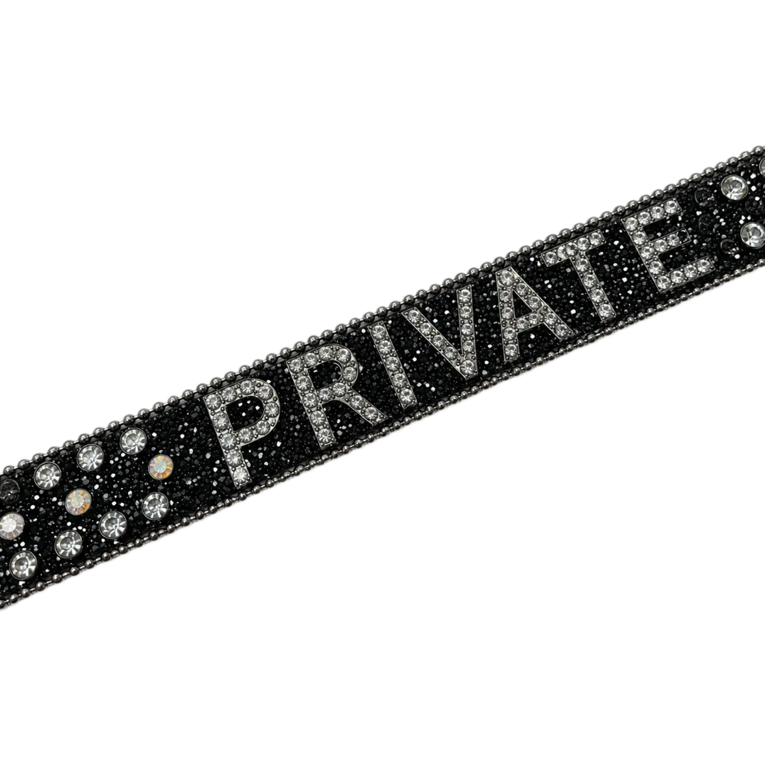 Signature Encrusted PRIVATE Belt Black