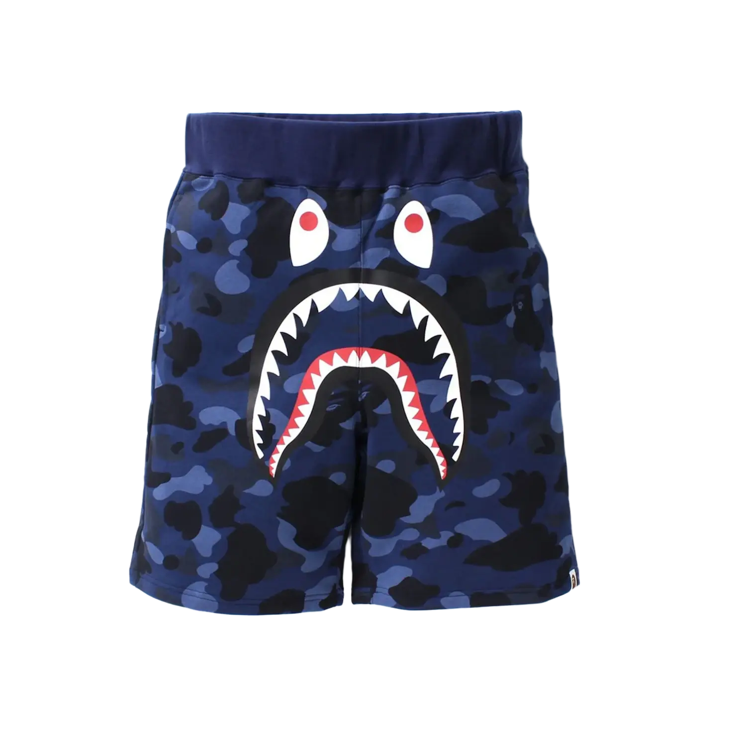 BAPE Color Camo Shark Sweat Shorts (SS21) Navy