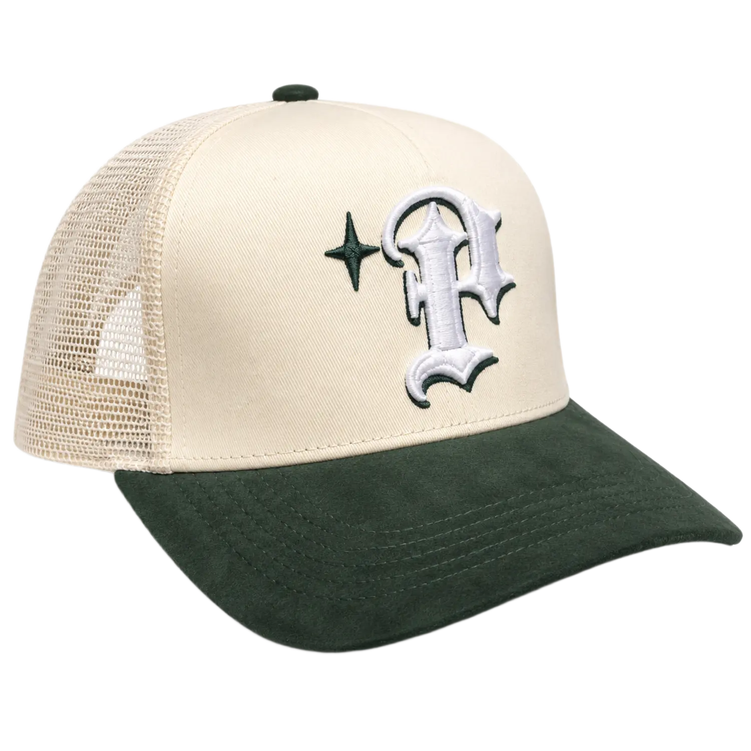 Keep It P Trucker Cream/Green Suede