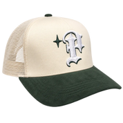 Keep It P Trucker Cream/Green Suede