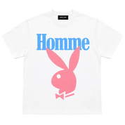Homme Femme Playboy Tee White/Blue/Pink