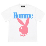 Homme Femme Playboy Tee White/Blue/Pink