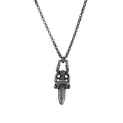 Chrome Hearts Silver Roll Chain Dagger Necklace