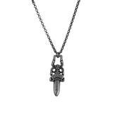 Chrome Hearts Silver Roll Chain Dagger Necklace