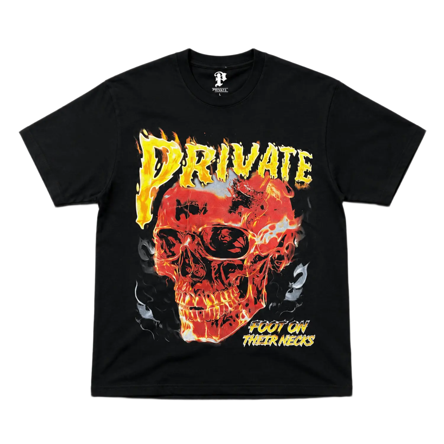 Flame Skull Tee Black
