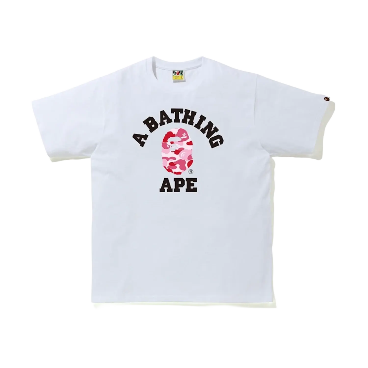 BAPE ABC Camo College Tee White/Pink