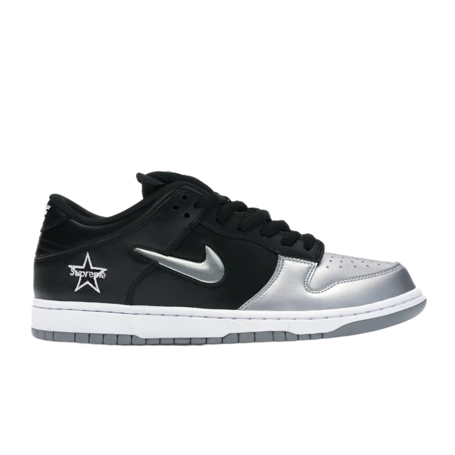 Nike SB Dunk Low Supreme Jewel Swoosh Silver