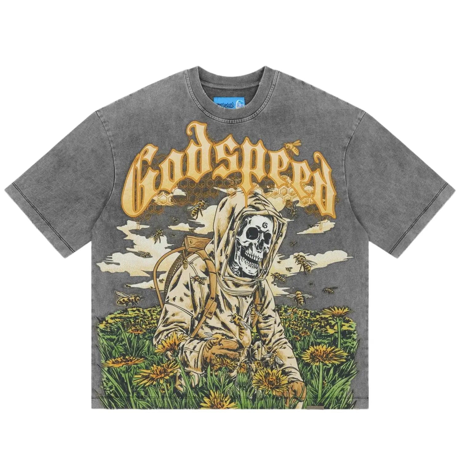 Godspeed Save the Bees II Tee Grey Wash