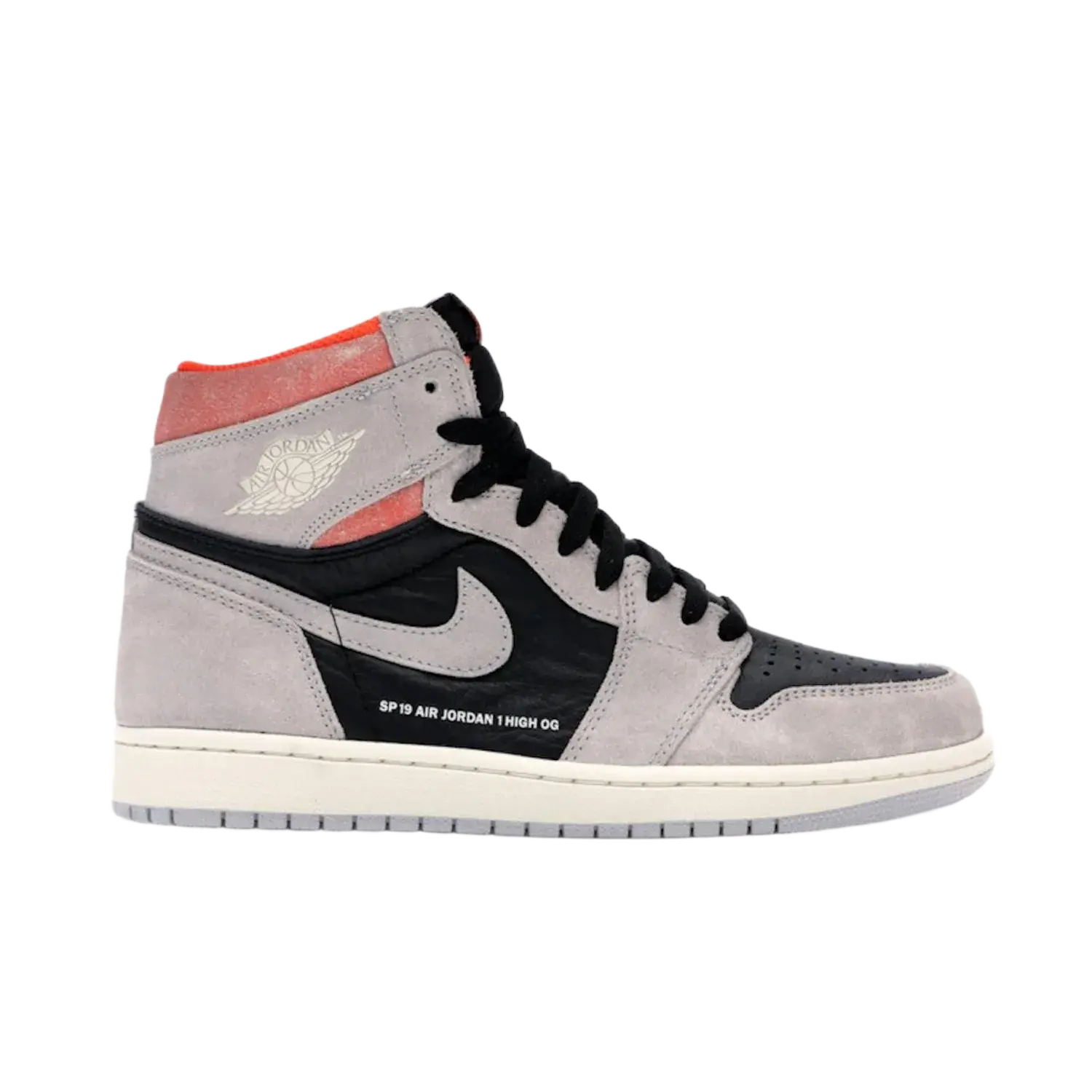 Jordan 1 Retro High Neutral Grey Hyper Crimson