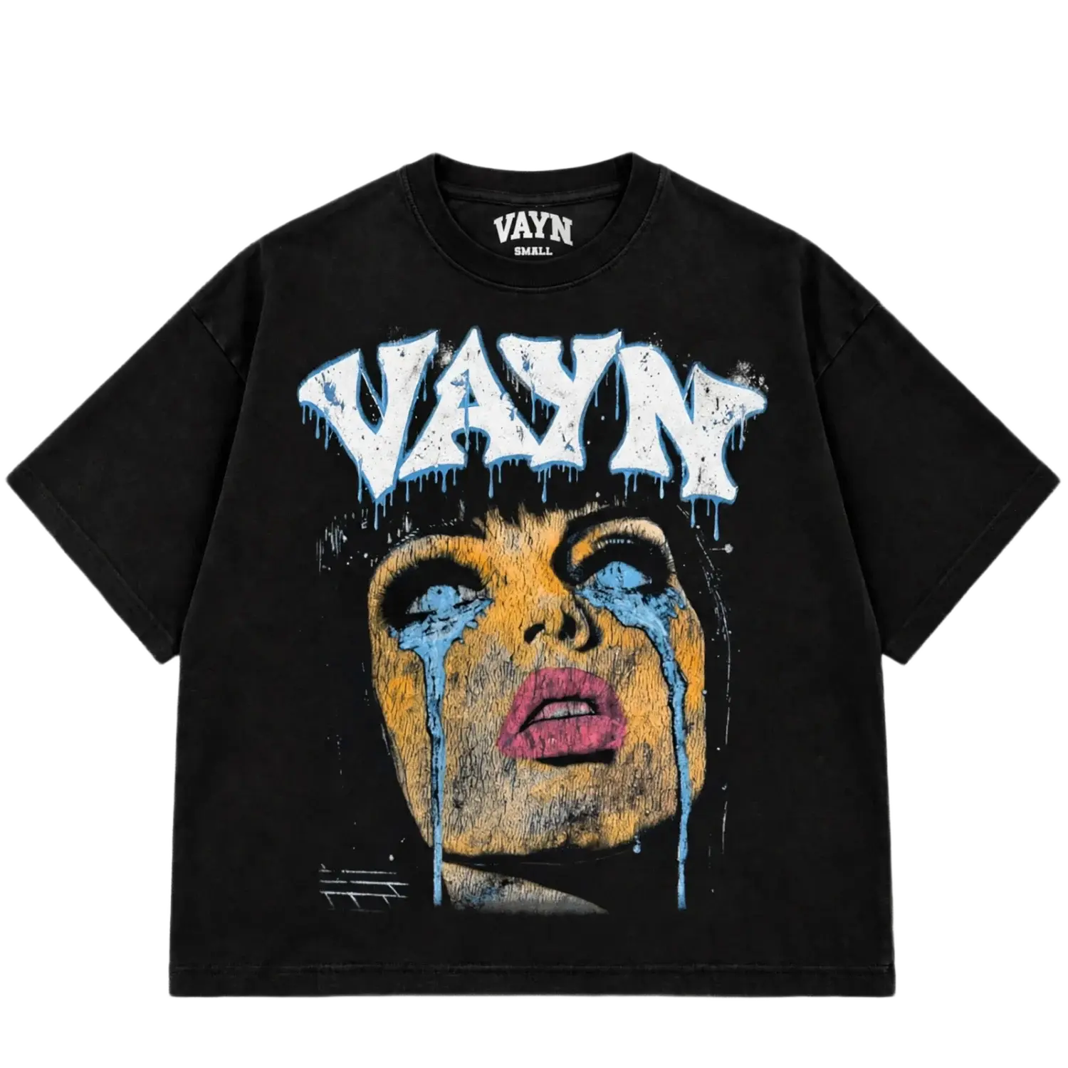 VAYN Tears Drop Crop Tee Black