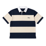 Mini Logo Striped Polo Navy/Cream