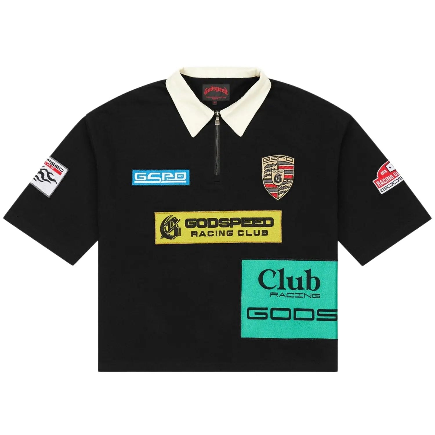 Godspeed Grc Quarter Zip Short Sleeve Polo Black