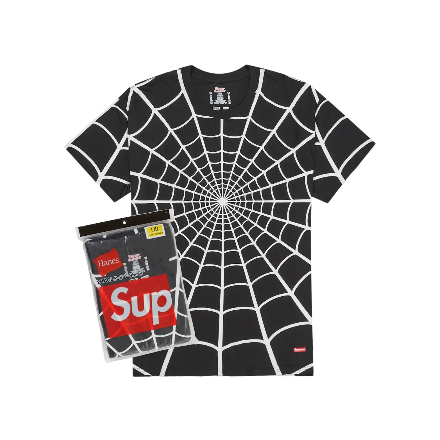 Supreme Hanes Spider-Man Tagless Tee (SINGLE) Black