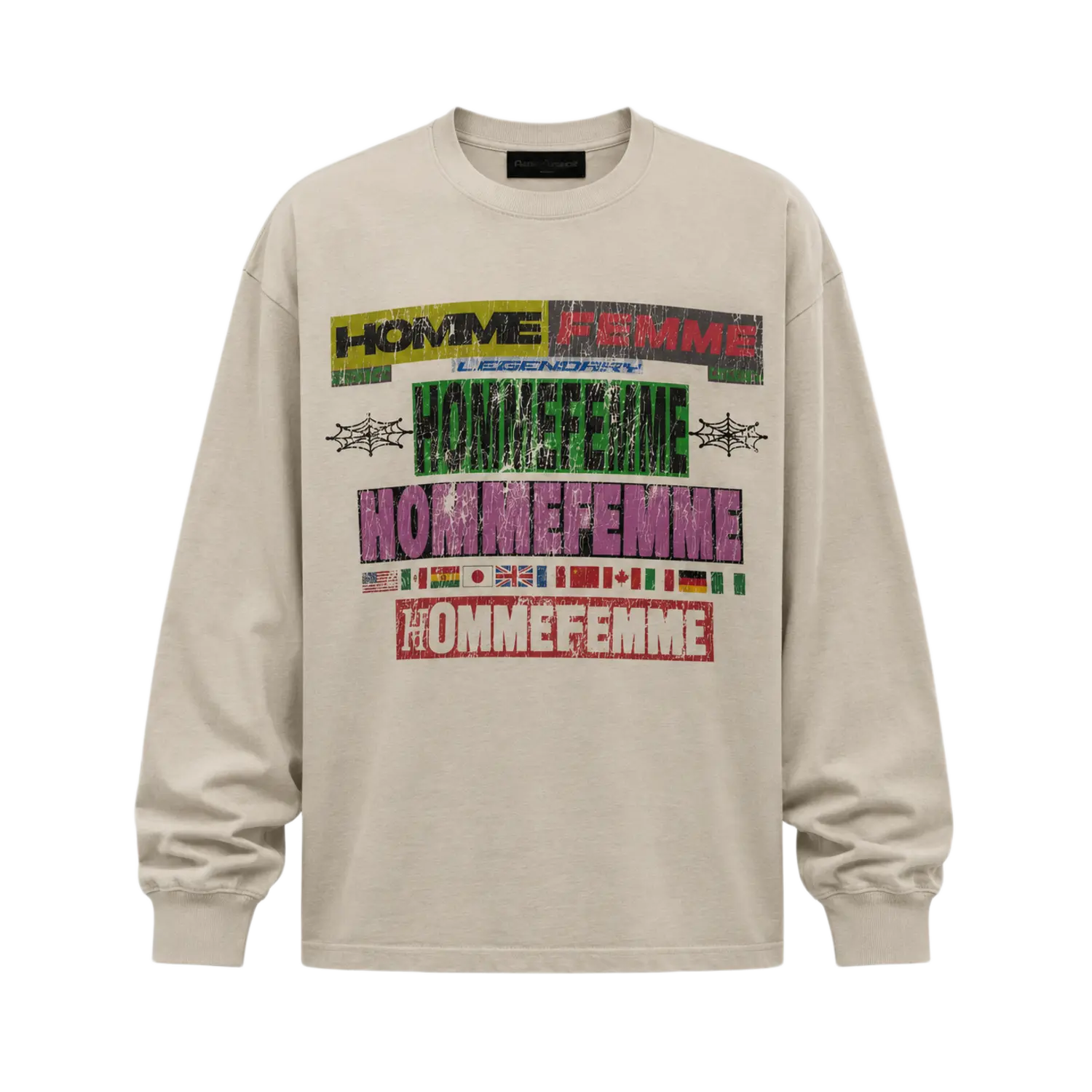 Homme Femme Manifesto Long Sleeve Tee White