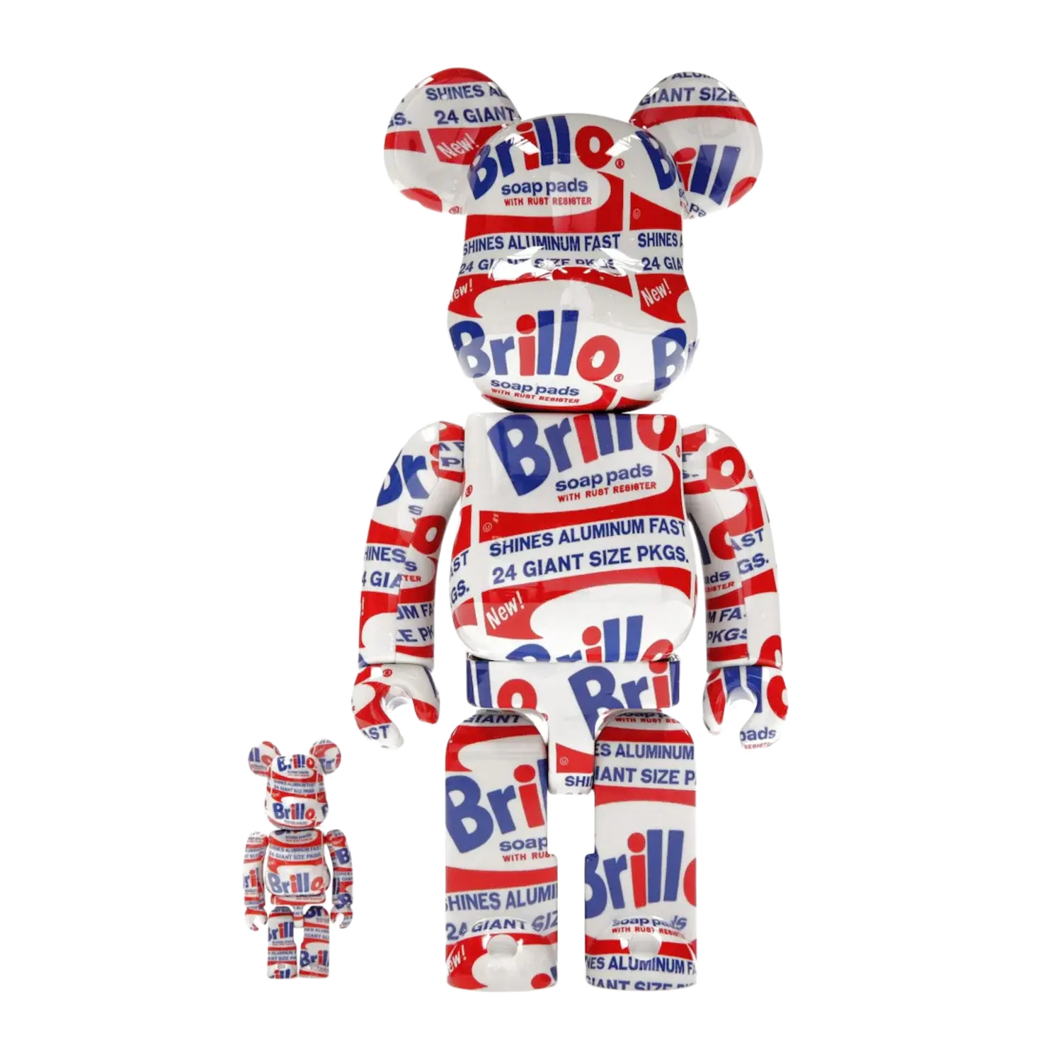 Bearbrick ANDY WARHOL "Brillo" 100% & 400% Set