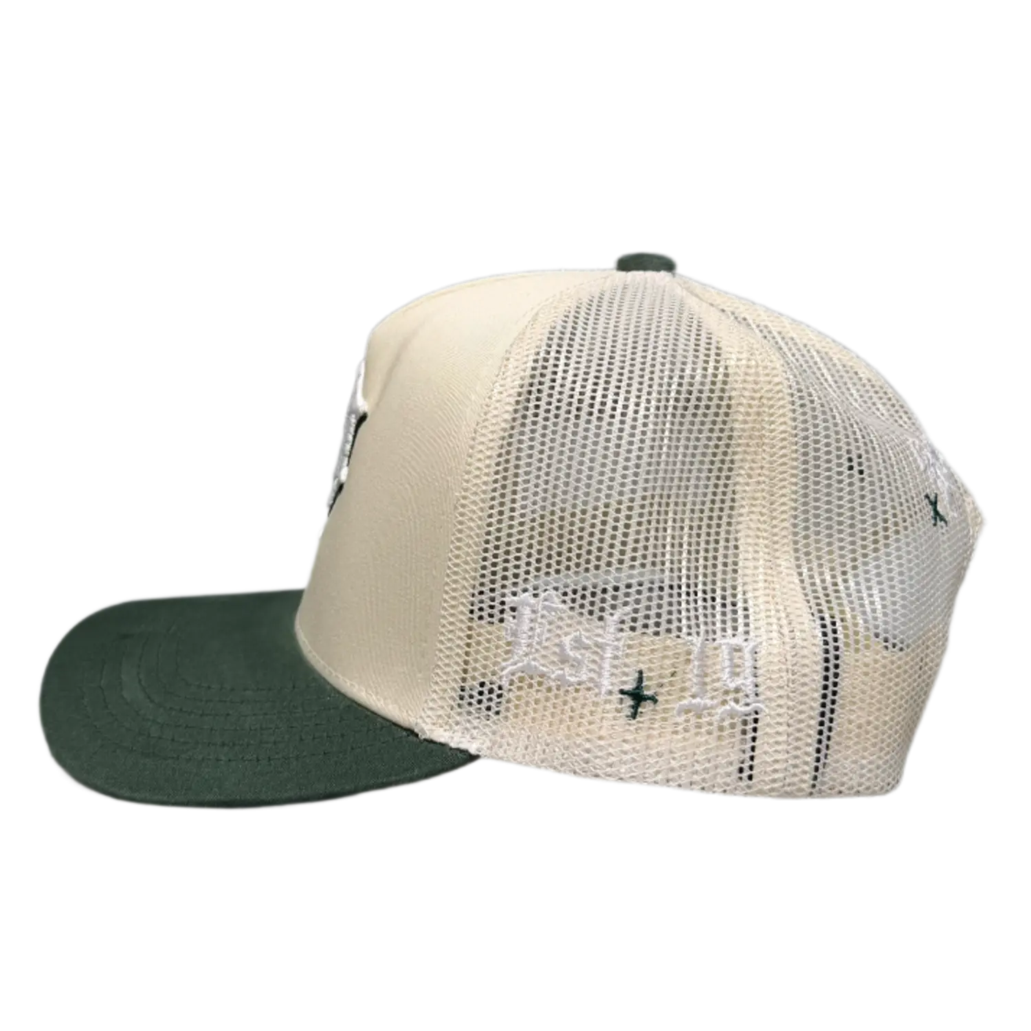 Keep It P Trucker Cream/Green Suede