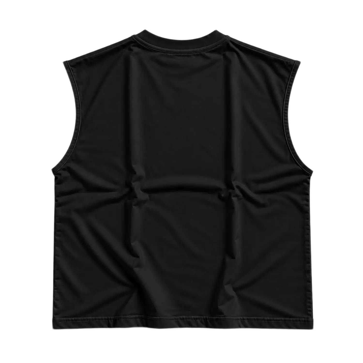 GRID Cut-Off Tee Black
