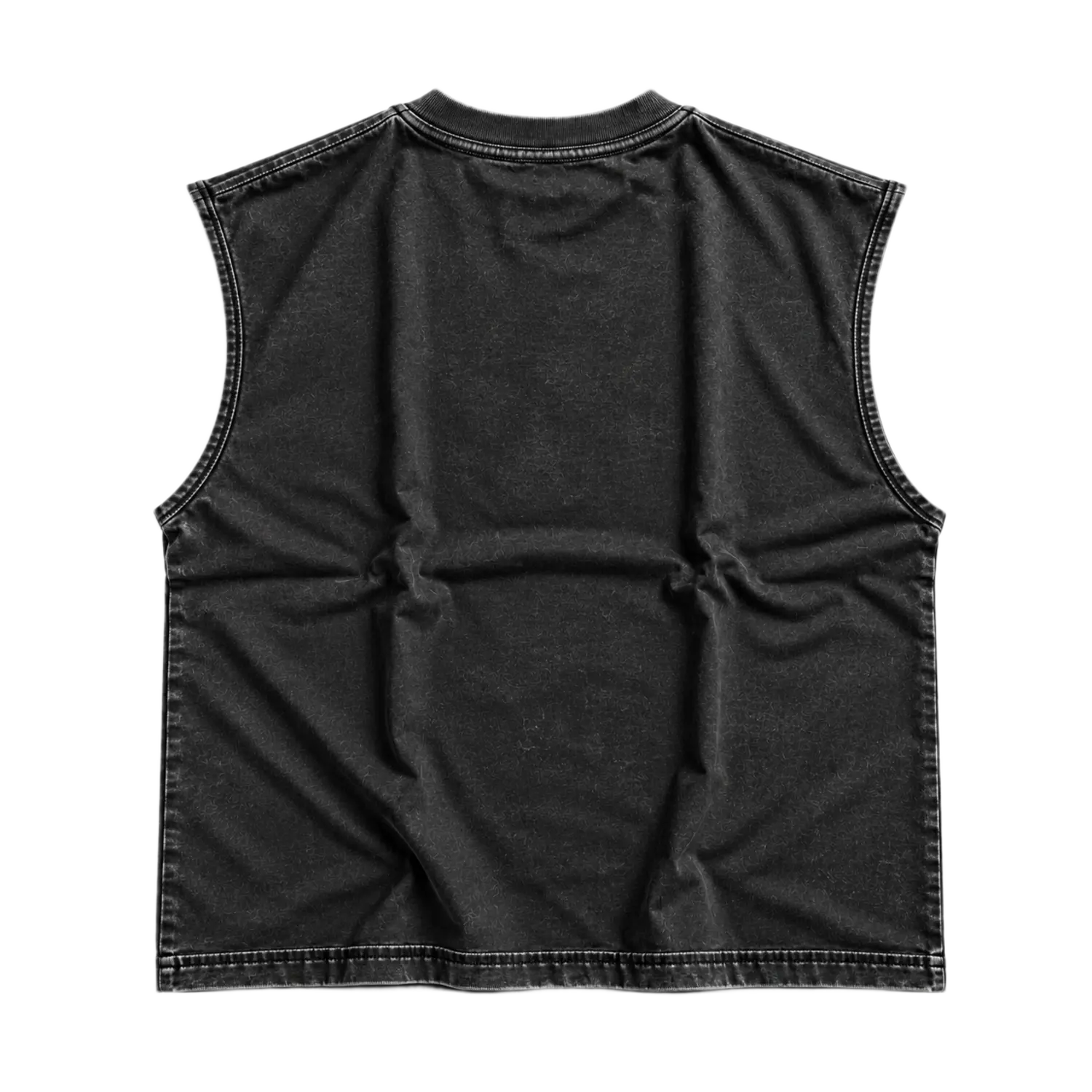 GRID Cut-Off Tee Vintage Black