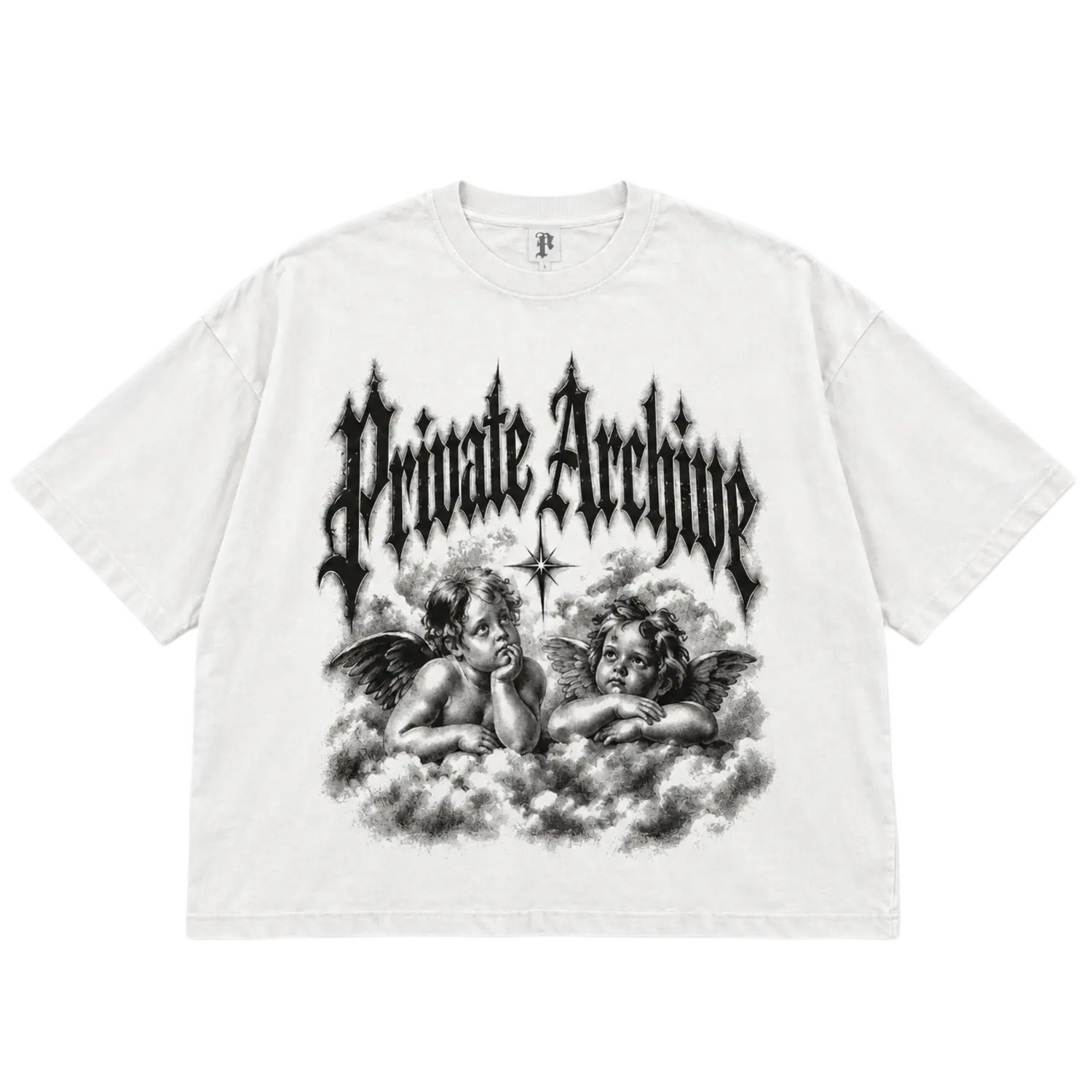 Private Archives Guardian Angel Drop Crop Tee White