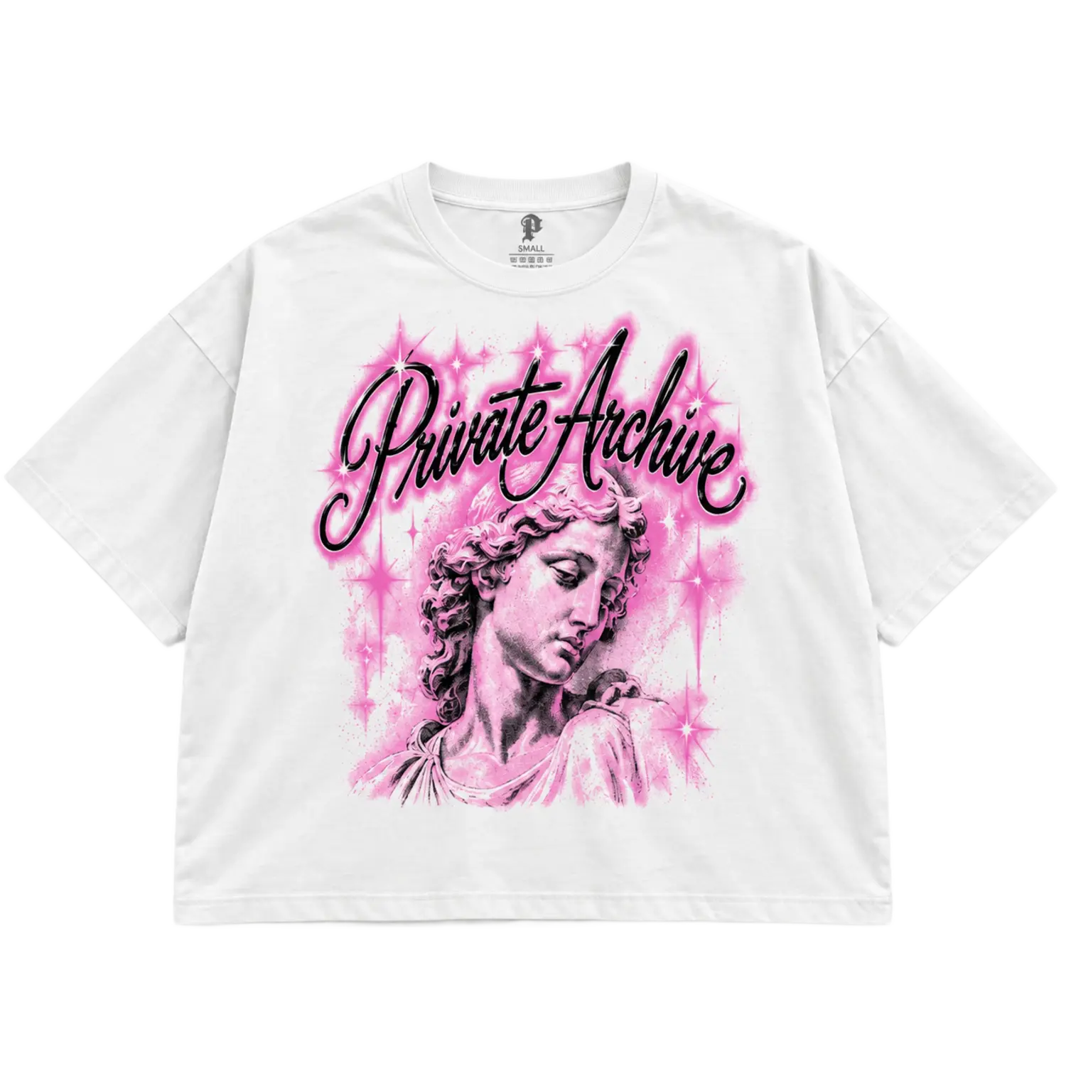 Private Archives Divine Beauty Drop Crop Tee White