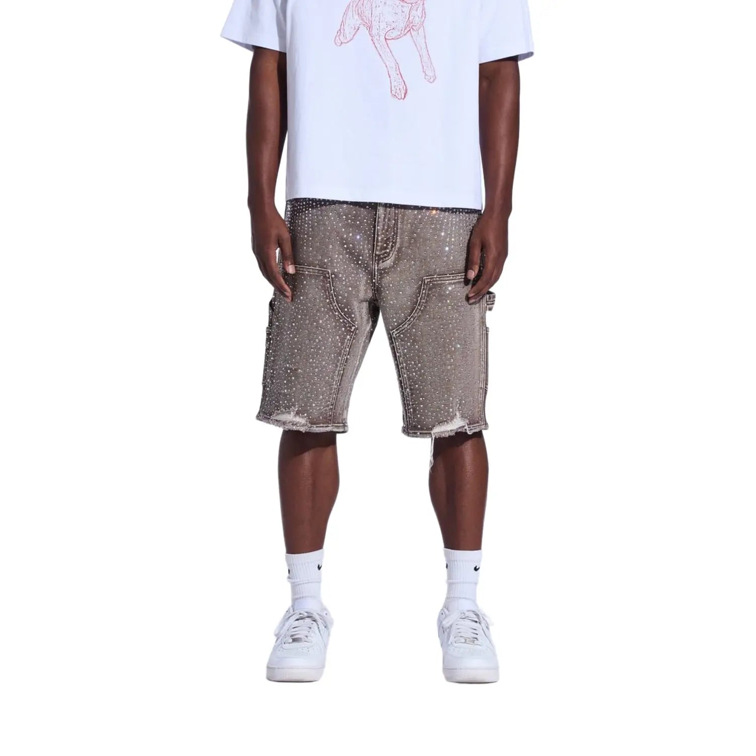 Crysp Denim Crystal Short Brown Washed