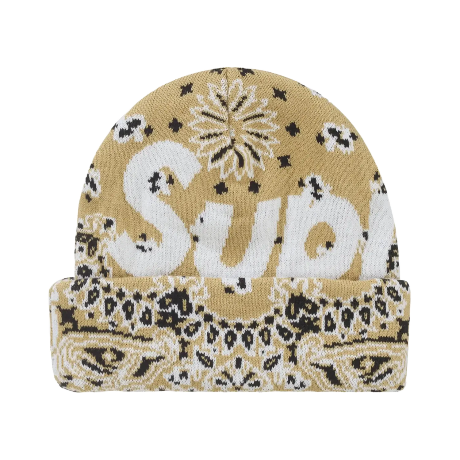 Supreme Bandana Big Logo Beanie Beige